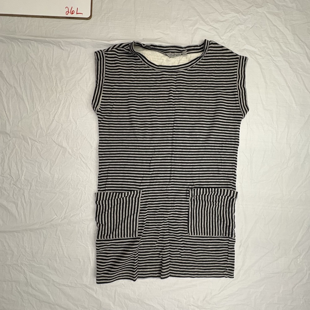 Athleta womens cap sleeve striped dress size Extra Small, w/front pockets